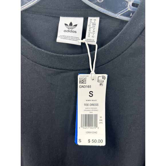 Adidas Black Asymmetrical Tee T-shirt Dress Sz S New Nwt - Picture 6 of 10